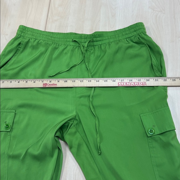 Lauren Ralph Lauren Charmeuse Green Cargo Jogger Draw String Relaxed Pants 14P - Picture 6 of 12